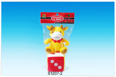 厂家直销，品质保障 澄海区丽虹工艺玩具厂6寸剪绒动物加铃骰玩具尾货清仓